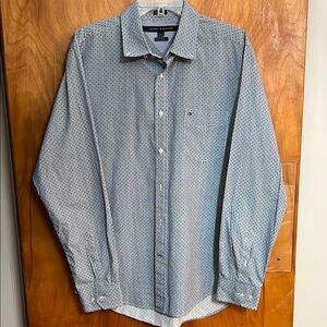 Tommy Hilfiger Blue Casual Button Down Shirt Size Large